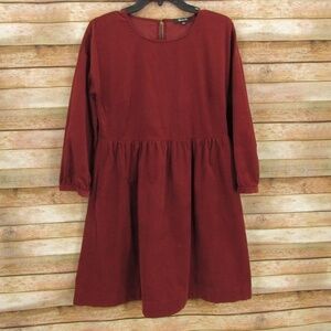 Madewell Crew Neck Pleat Drop Sleeve Dress S